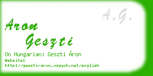 aron geszti business card